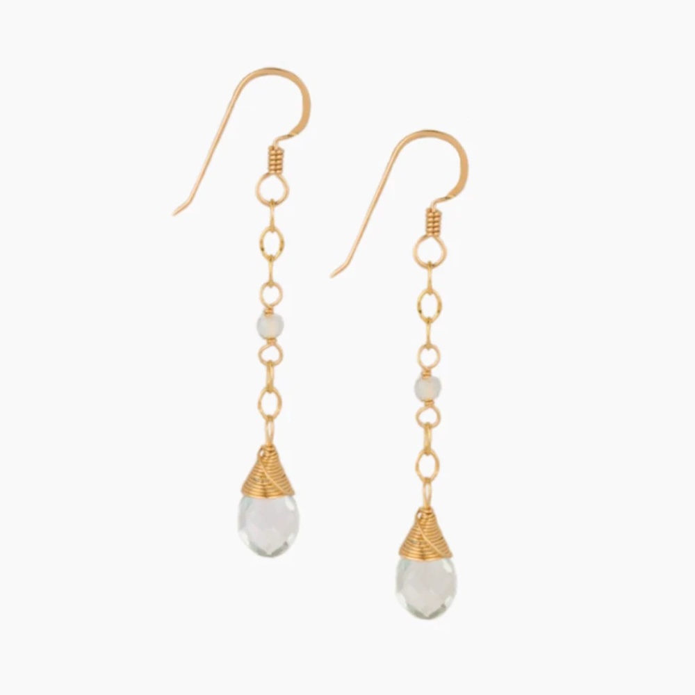 Misha Hawaii Aquamarine Teardrop Gemstone Earrings
